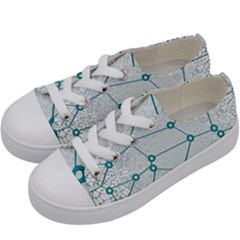 Network Social Abstract Kids  Low Top Canvas Sneakers