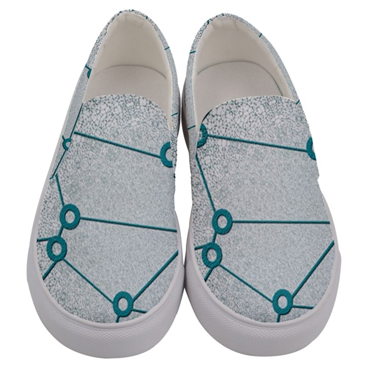 Network Social Abstract Men s Canvas Slip Ons