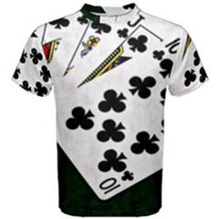 Poker Hands   Royal Flush Clubs Men s Cotton Tee by FunnyCow