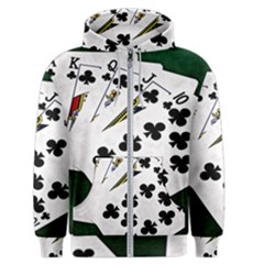 Poker Hands   Royal Flush Clubs Men s Zipper Hoodie by FunnyCow