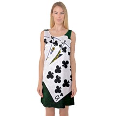 Poker Hands   Royal Flush Clubs Sleeveless Satin Nightdress by FunnyCow