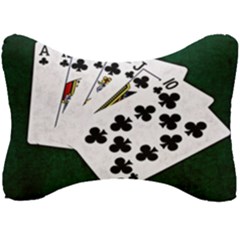 Poker Hands   Royal Flush Clubs Seat Head Rest Cushion by FunnyCow