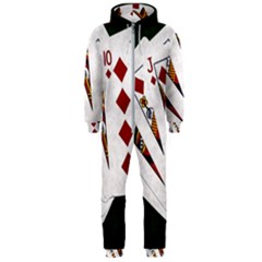 Poker Hands   Royal Flush Diamonds Hooded Jumpsuit (men)  by FunnyCow