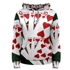 Poker Hands   Royal Flush Hearts Women s Pullover Hoodie by FunnyCow