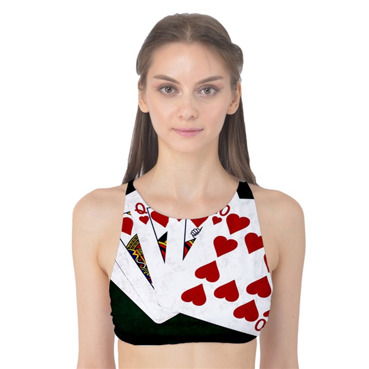 Poker Hands   Royal Flush Hearts Tank Bikini Top