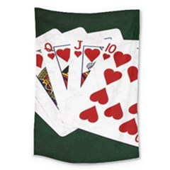Poker Hands   Royal Flush Hearts Large Tapestry by FunnyCow