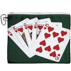 Poker Hands   Royal Flush Hearts Canvas Cosmetic Bag (xxxl) by FunnyCow