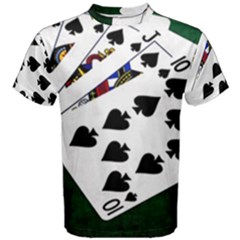Poker Hands   Royal Flush Spades Men s Cotton Tee by FunnyCow