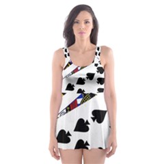 Poker Hands   Royal Flush Spades Skater Dress Swimsuit by FunnyCow