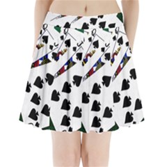 Poker Hands   Royal Flush Spades Pleated Mini Skirt by FunnyCow