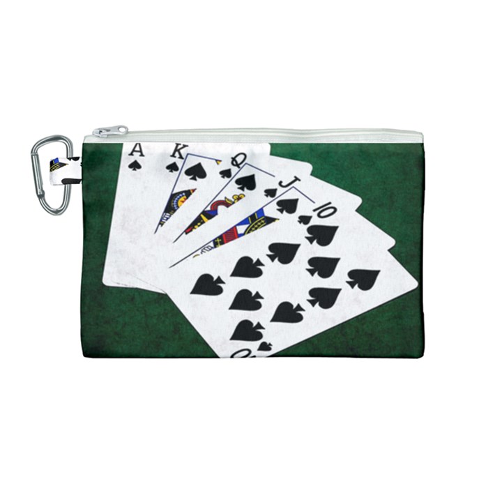 Poker Hands   Royal Flush Spades Canvas Cosmetic Bag (Medium)
