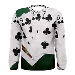 Poker Hands   Straight Flush Clubs Men s Long Sleeve Tee by FunnyCow