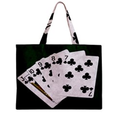 Poker Hands   Straight Flush Clubs Zipper Mini Tote Bag by FunnyCow