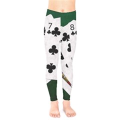 Poker Hands   Straight Flush Clubs Kids  Legging by FunnyCow