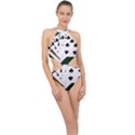 Poker Hands   Straight Flush Clubs Halter Side Cut Swimsuit View1