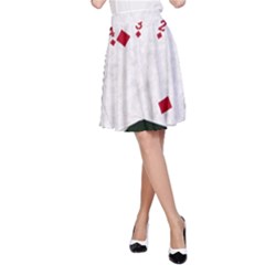Poker Hands   Straight Flush Diamonds A-line Skirt by FunnyCow
