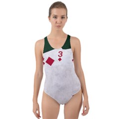 Poker Hands   Straight Flush Diamonds Cut-out Back One Piece Swimsuit by FunnyCow