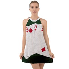 Poker Hands   Straight Flush Diamonds Halter Tie Back Chiffon Dress by FunnyCow