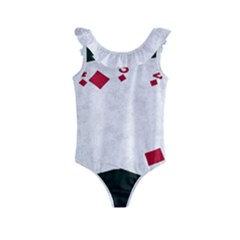 Poker Hands   Straight Flush Diamonds Kids  Frill Swimsuit by FunnyCow