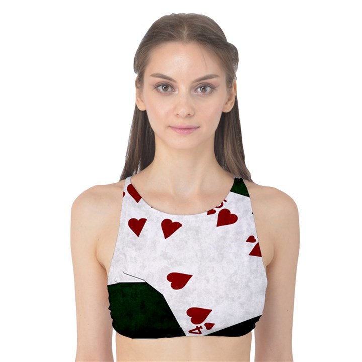 Poker Hands Straight Flush Hearts Tank Bikini Top