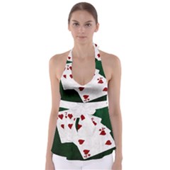 Poker Hands Straight Flush Hearts Babydoll Tankini Top by FunnyCow