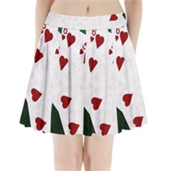 Poker Hands Straight Flush Hearts Pleated Mini Skirt by FunnyCow