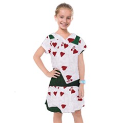 Poker Hands Straight Flush Hearts Kids  Drop Waist Dress by FunnyCow