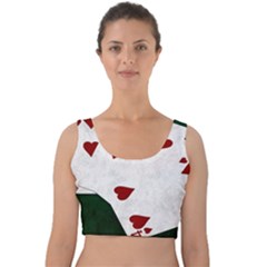 Poker Hands Straight Flush Hearts Velvet Crop Top by FunnyCow