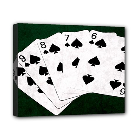 Poker Hands Straight Flush Spades Canvas 10  X 8  by FunnyCow