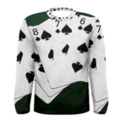 Poker Hands Straight Flush Spades Men s Long Sleeve Tee by FunnyCow