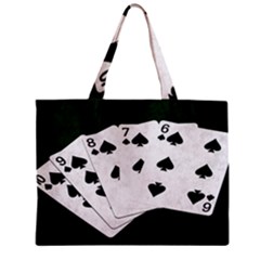 Poker Hands Straight Flush Spades Zipper Mini Tote Bag by FunnyCow