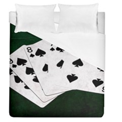 Poker Hands Straight Flush Spades Duvet Cover (queen Size) by FunnyCow