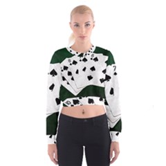 Poker Hands Straight Flush Spades Cropped Sweatshirt by FunnyCow