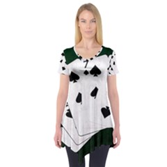 Poker Hands Straight Flush Spades Short Sleeve Tunic 