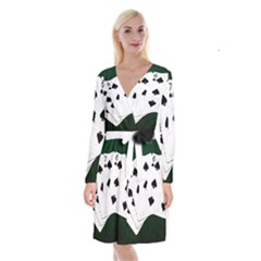 Poker Hands Straight Flush Spades Long Sleeve Velvet Front Wrap Dress by FunnyCow