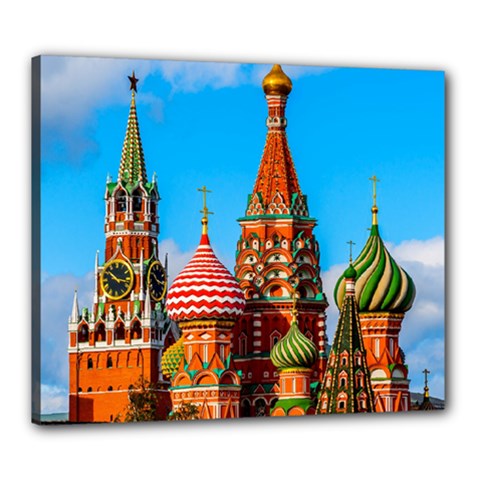 Moscow Kremlin And St  Basil Cathedral Canvas 24  X 20  by FunnyCow