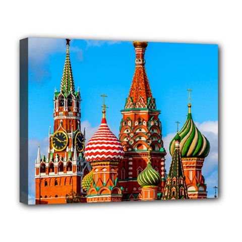 Moscow Kremlin And St  Basil Cathedral Deluxe Canvas 20  X 16   by FunnyCow