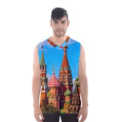Moscow Kremlin And St  Basil Cathedral Men s Basketball Tank Top by FunnyCow