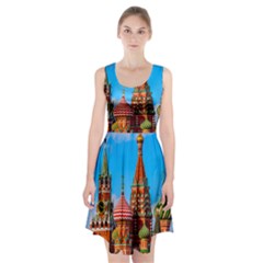 Moscow Kremlin And St  Basil Cathedral Racerback Midi Dress by FunnyCow