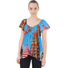 Moscow Kremlin And St  Basil Cathedral Lace Front Dolly Top