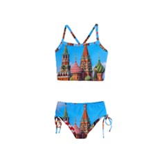 Moscow Kremlin And St  Basil Cathedral Girls  Tankini Swimsuit by FunnyCow