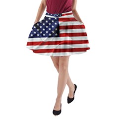 American Usa Flag A-line Pocket Skirt by FunnyCow