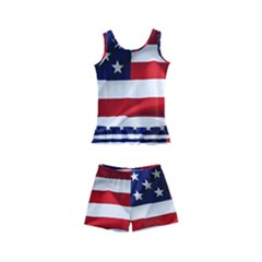 American Usa Flag Kid s Boyleg Swimsuit by FunnyCow