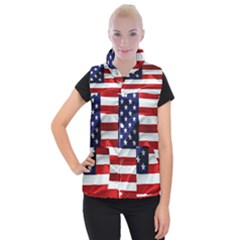 American Usa Flag Women s Button Up Vest by FunnyCow