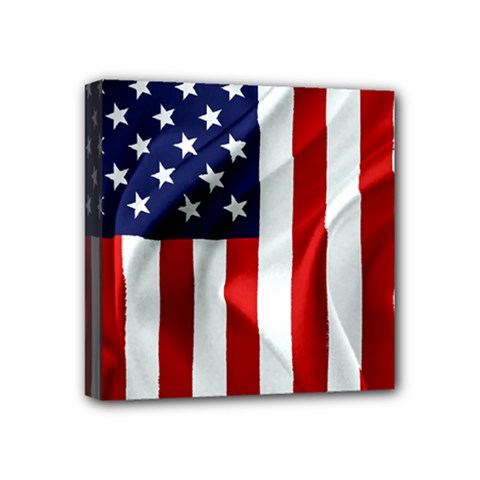 American Usa Flag Vertical Mini Canvas 4  X 4  by FunnyCow