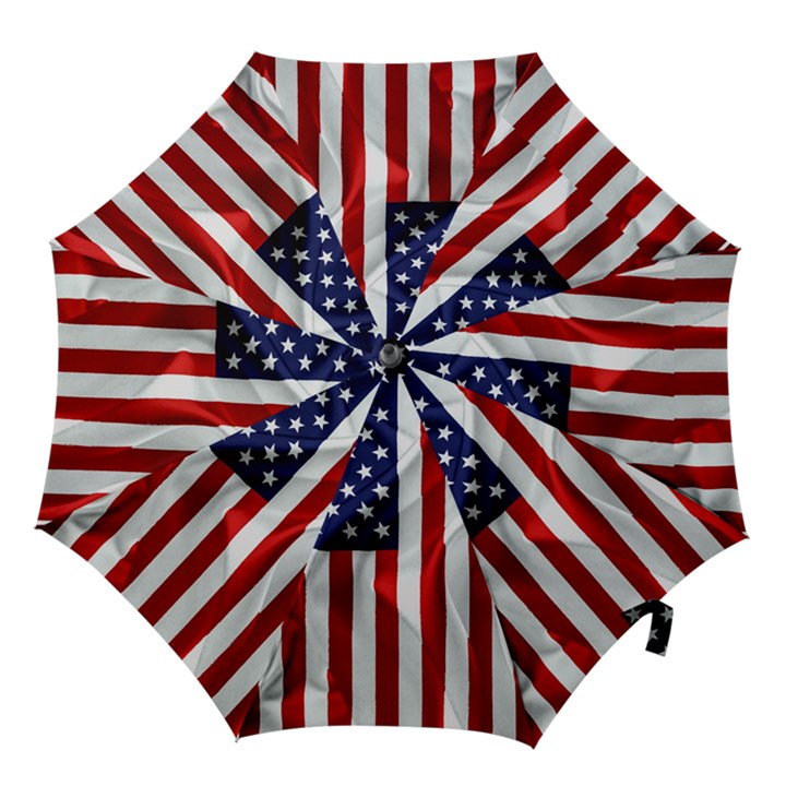 American Usa Flag Vertical Hook Handle Umbrellas (Medium)