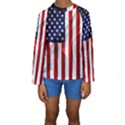 American Usa Flag Vertical Kids  Long Sleeve Swimwear View1