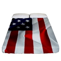 American Usa Flag Vertical Fitted Sheet (king Size)