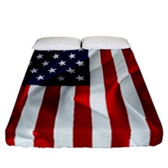 American Usa Flag Vertical Fitted Sheet (california King Size)