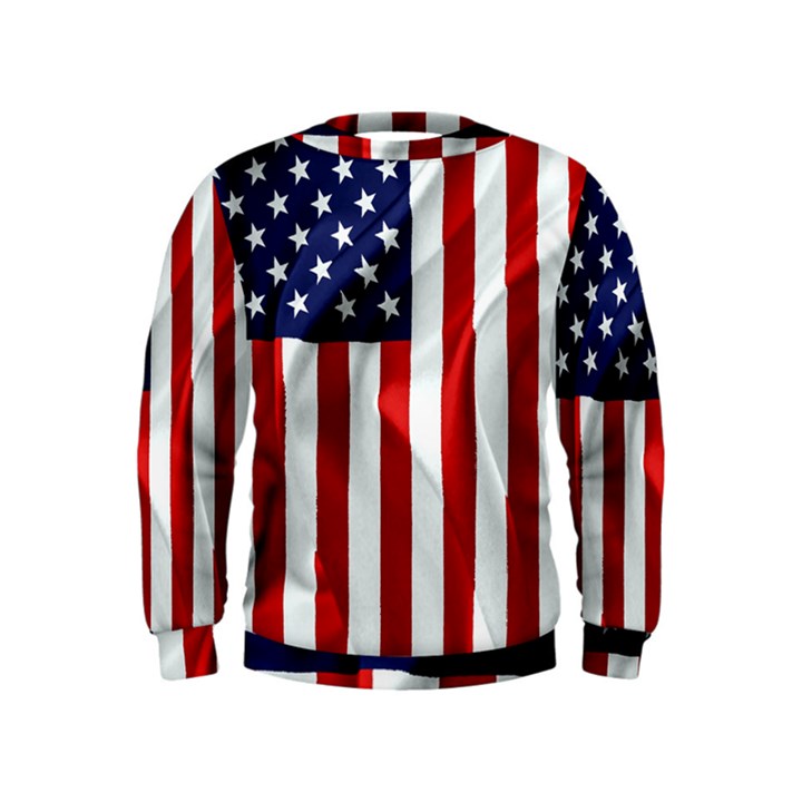 American Usa Flag Vertical Kids  Sweatshirt